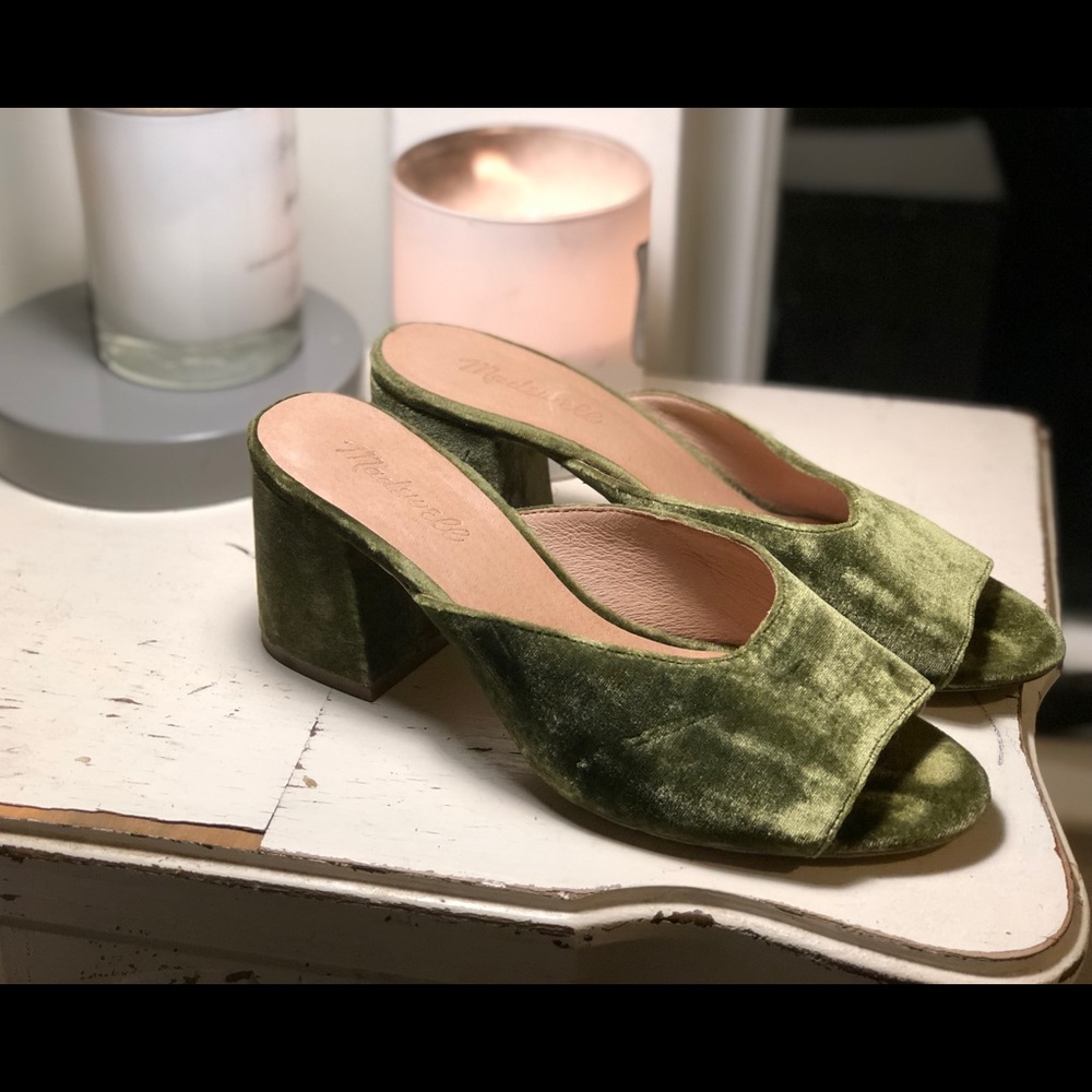 Madewell Open-Toed Velvet Slides